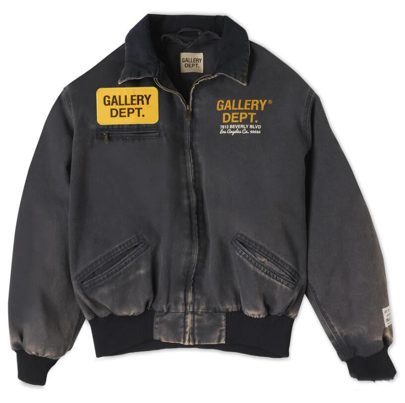 Distressed Lettered Denim Loose Jacket