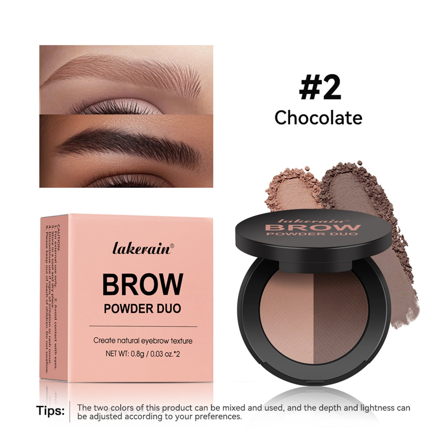 Two-tone Eyebrow Powder Long-lasting Fadeless Natural