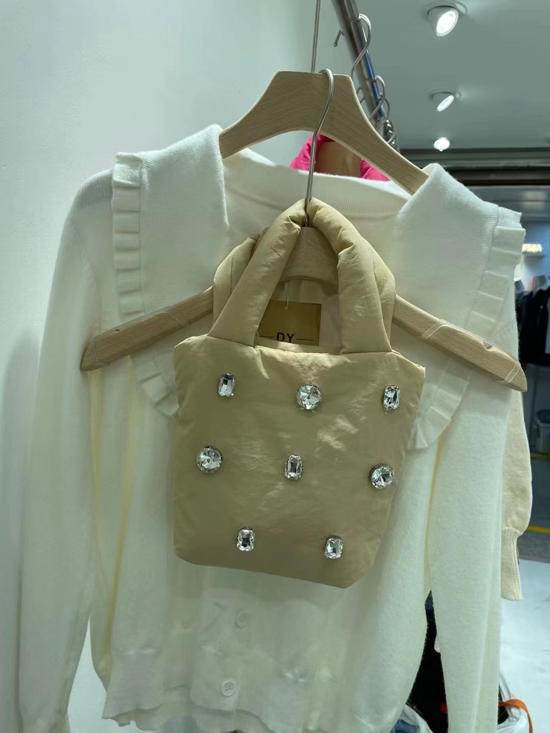 Soft Handle Zipper Pocket Casual Soft Surface Tote Bag