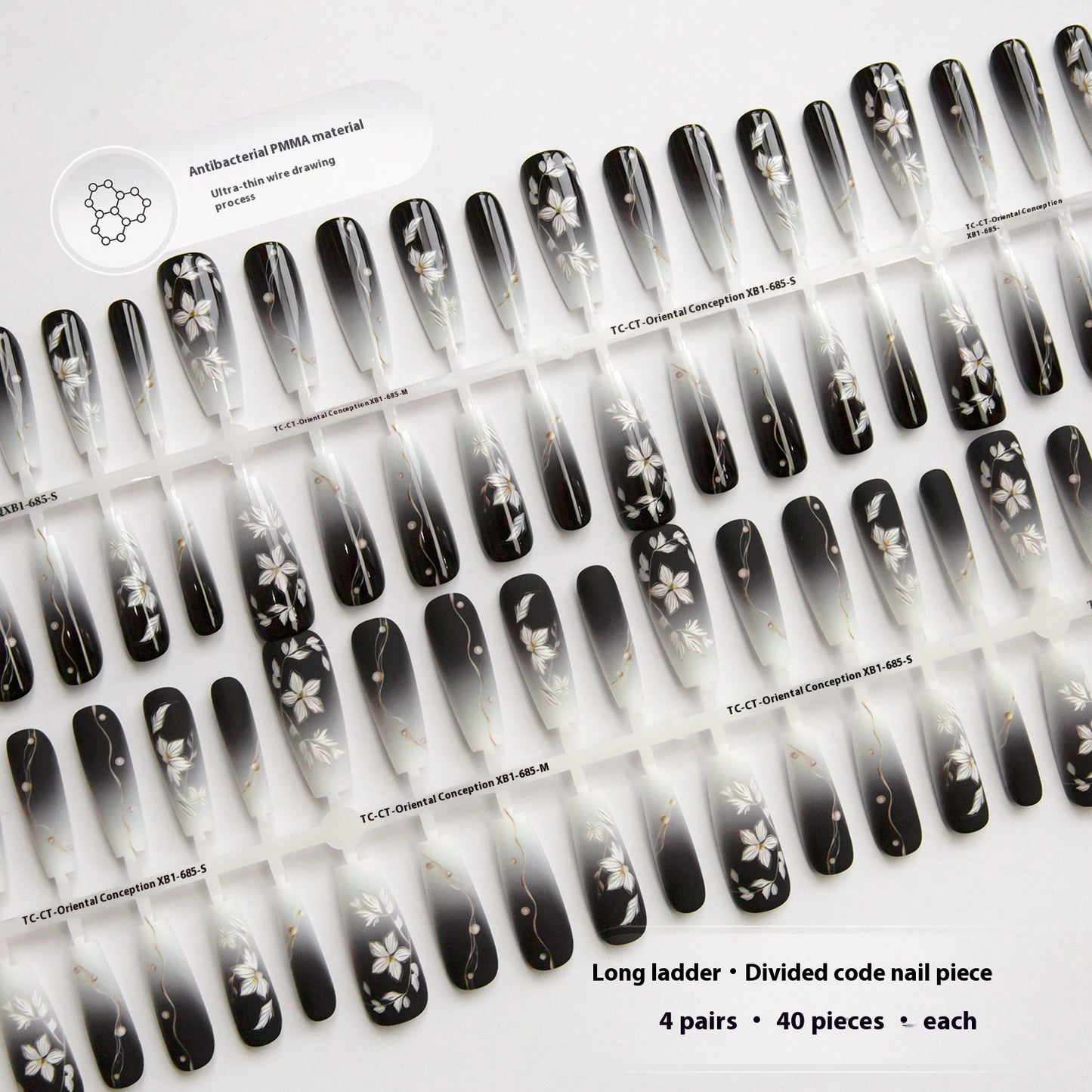 New Chinese Ancient Style Flower New Year Dark Prefabricated Nail Tip Wear Armor