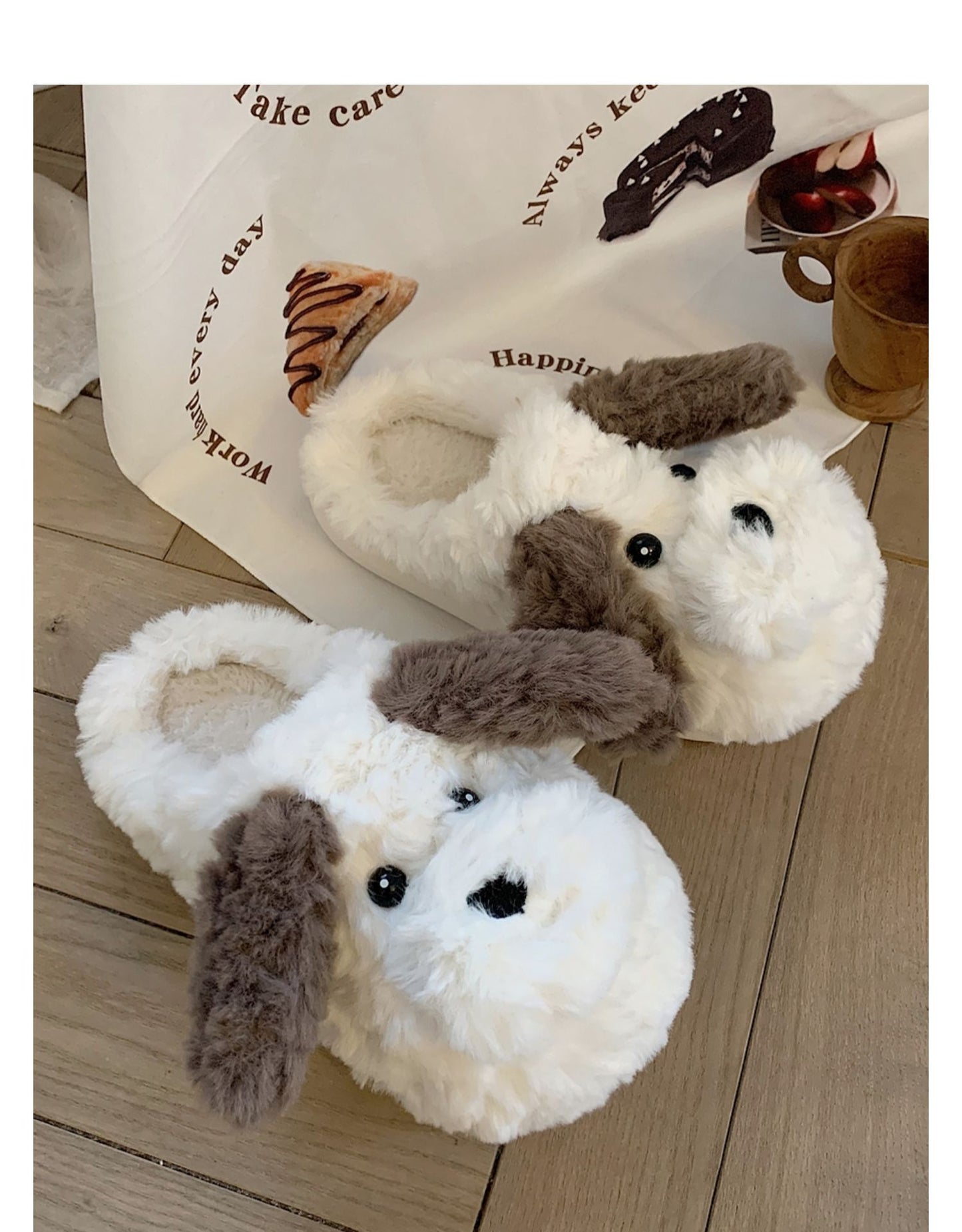 Women's Winter Girly Heart Indoor Home Thermal Cotton Slippers Cartoon