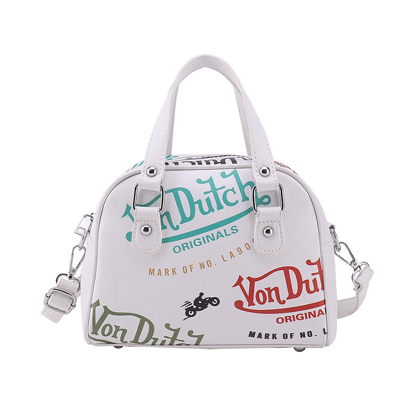 Fashion Letter Leather Messenger Bag Girl