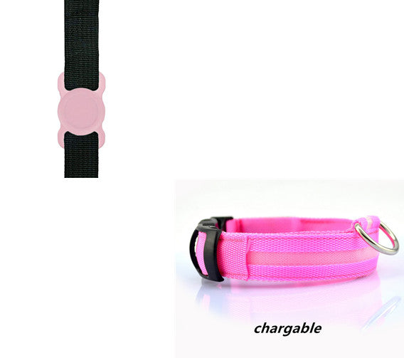 New Transparent Silicone Locator For Dog Loss Protection LED Pet Dog Luminous Collar Night Safety Flashing Glow Set
