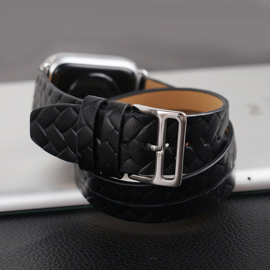 Watch Leather Leaf Pattern Breathable Personality Temperament