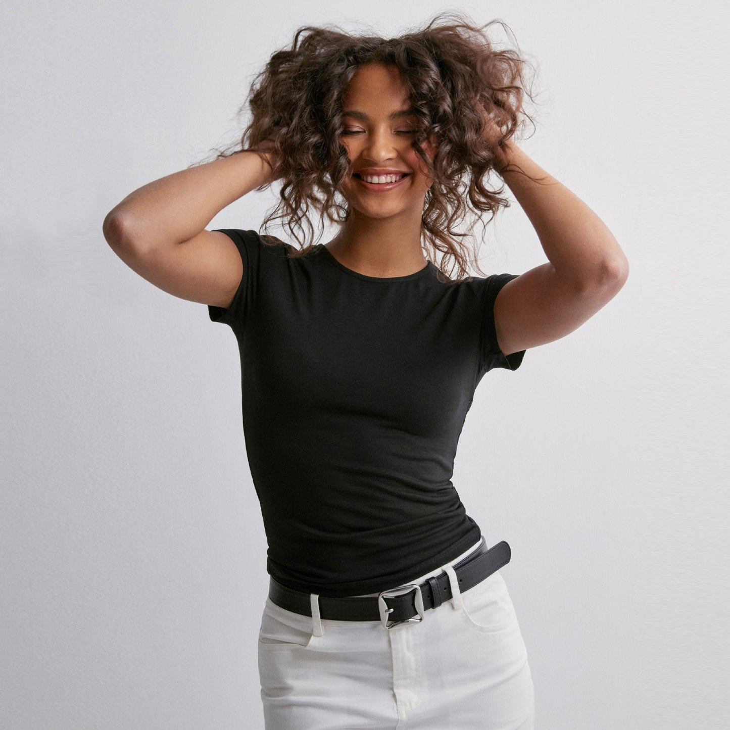 Women's Spring And Summer Solid Color Top Slim Slimming Short-sleeved T-shirt