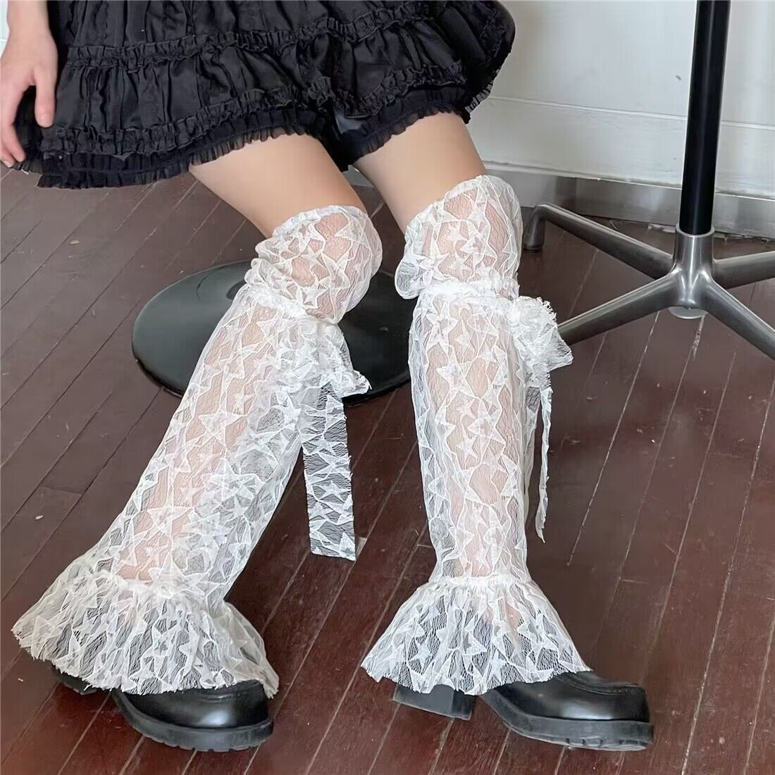 Pige Sød Pige Fodsok Lolita Sød XINGX Tynd Blonde Benvarmer