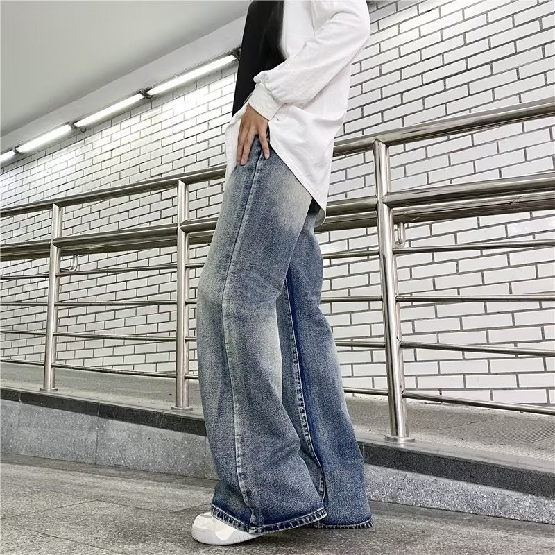 American High Street Retro Washed Denim Pants