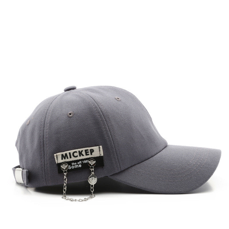 Sunscreen Solid Color Patch Chain Cap