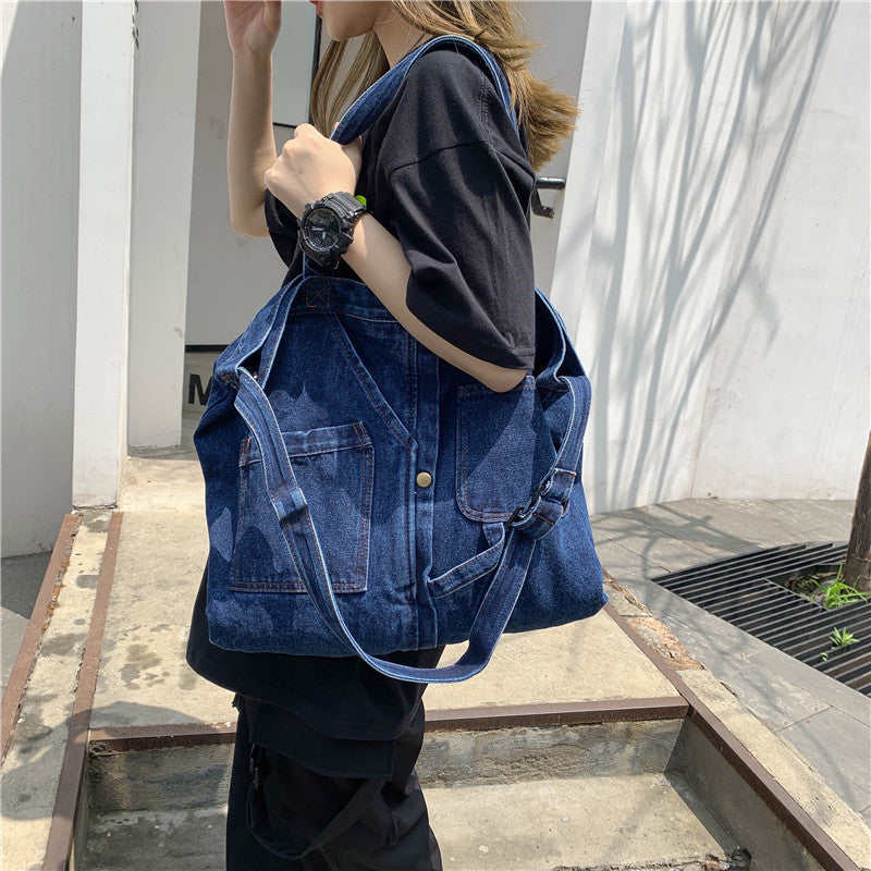 Retro Handbag Large Capacity Casual Denim Bag Canvas