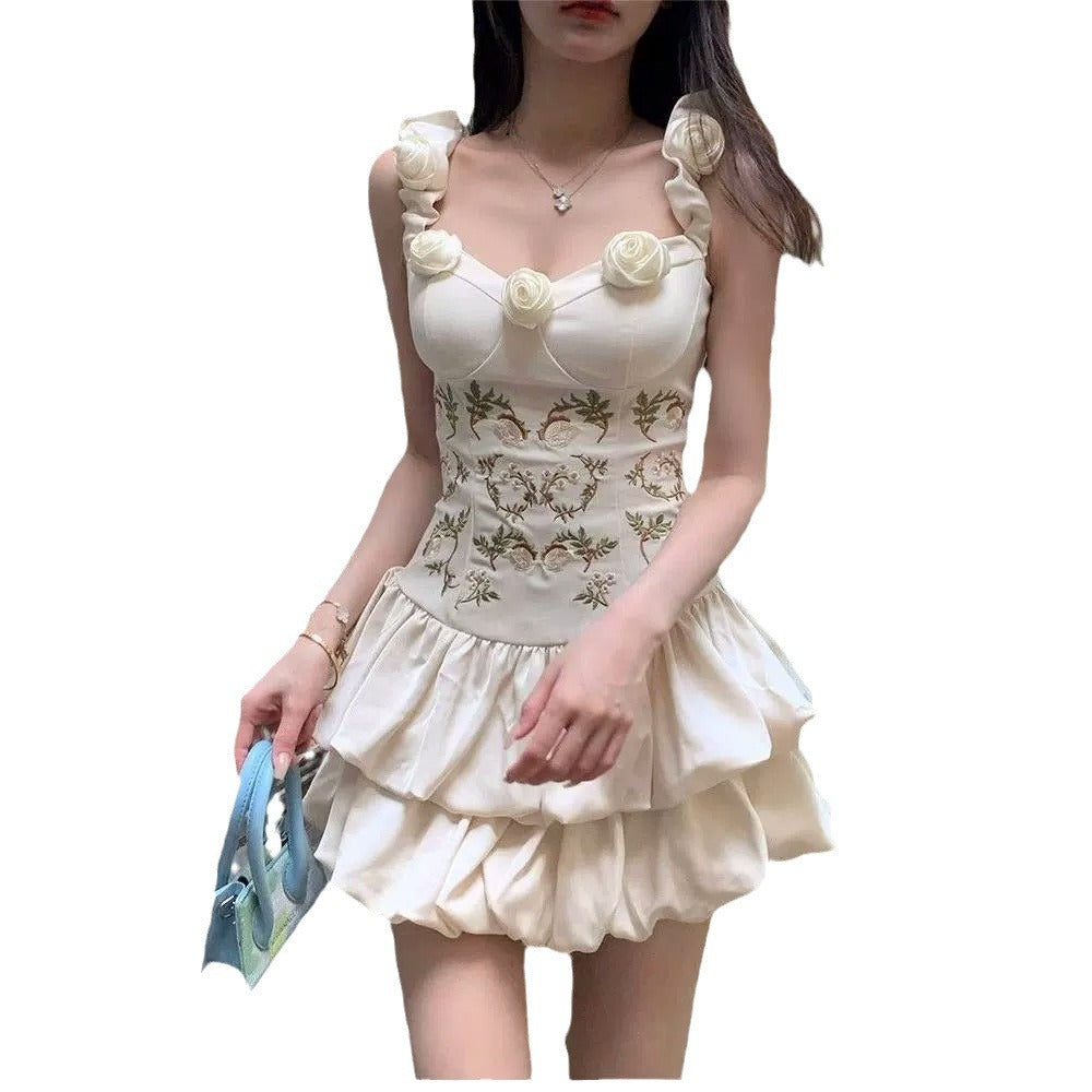 Solid-color High-waisted Chic Summer Slip Dress