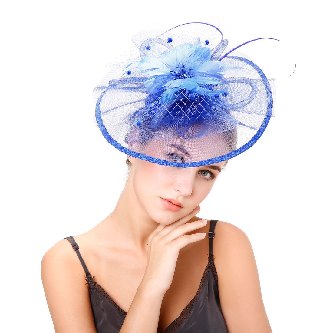 Women's Festival Hat Mesh Hair Clip Headgear