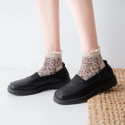 Broken Flower Summer Vintage Female Socks