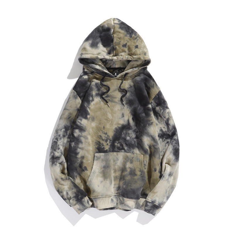Mørk Style Tie-dye Gradientfarvet Hong Kong Style Hættetrøje
