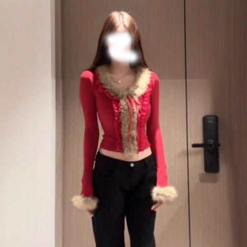 Womens French-style Soft And Alluring Figure-hugging Base Top