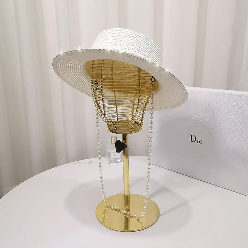 Pearl Flat Brim Straw Beach Hat