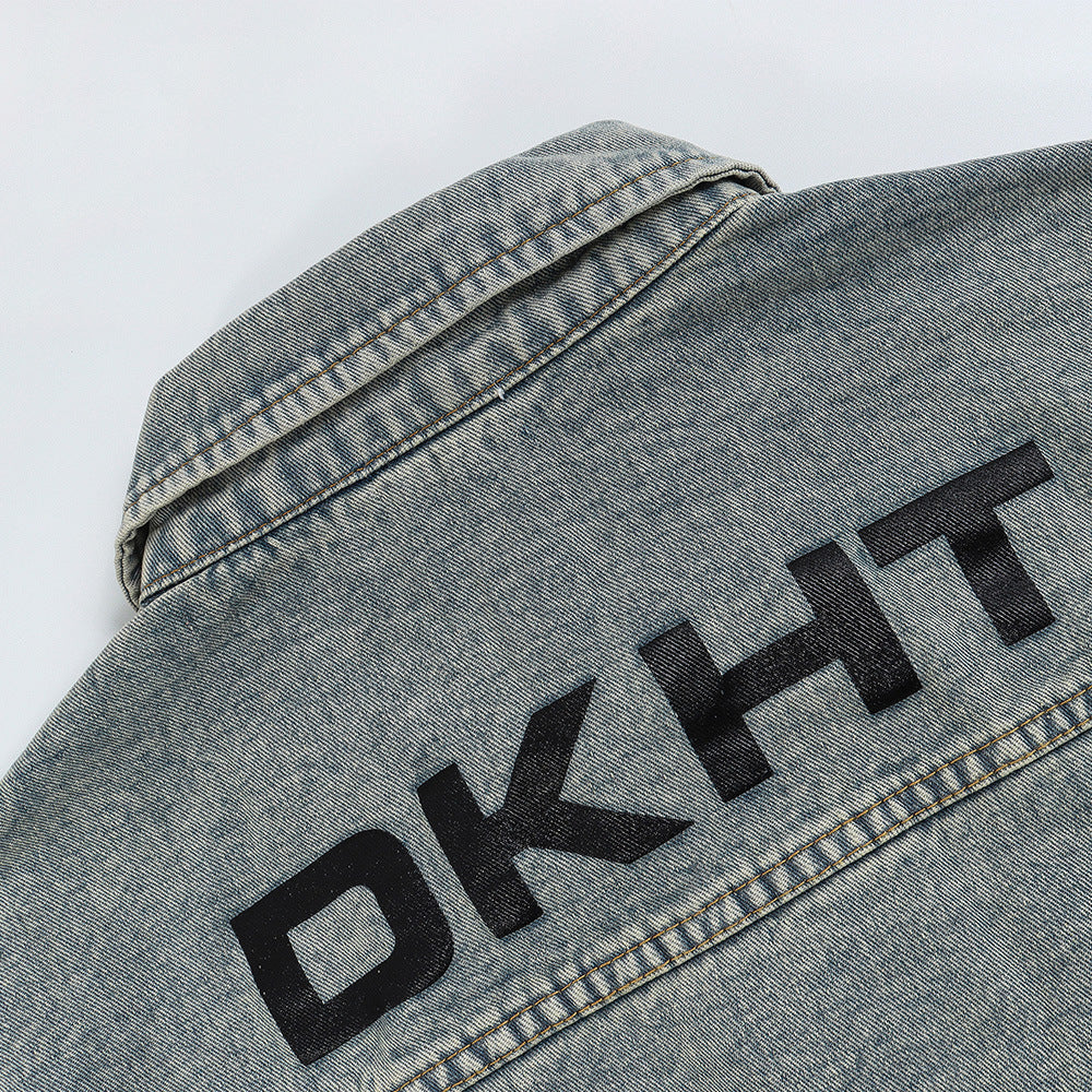XINGX Veneer Embroidery Stitching Denim Clothes Jacket