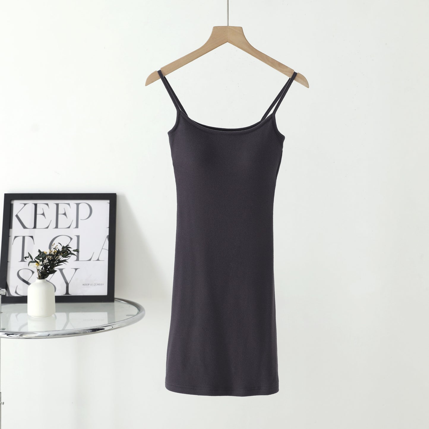 Elegant Figure-flattering Slip Dress That Creates A Slimming Look