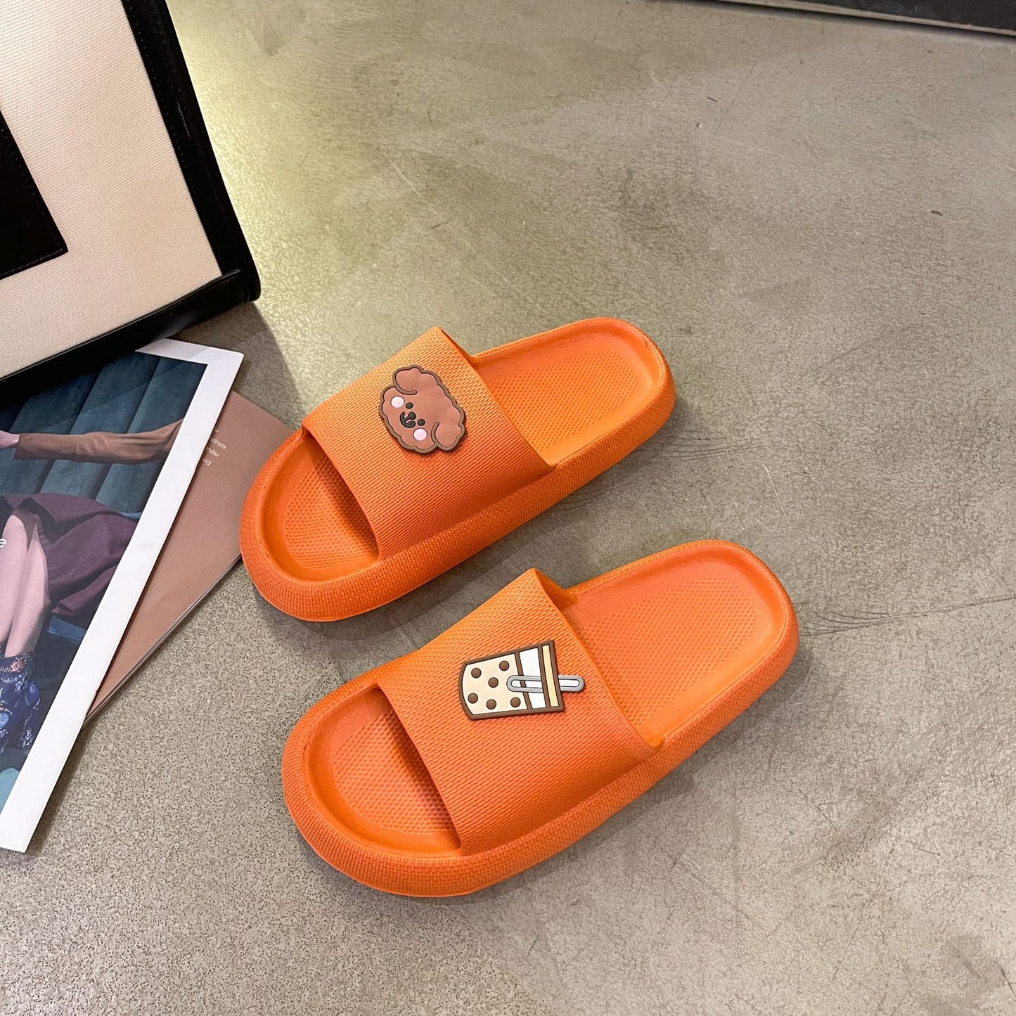 Indoor Wear Light Cute Soft Bottom Household One-word Slippers