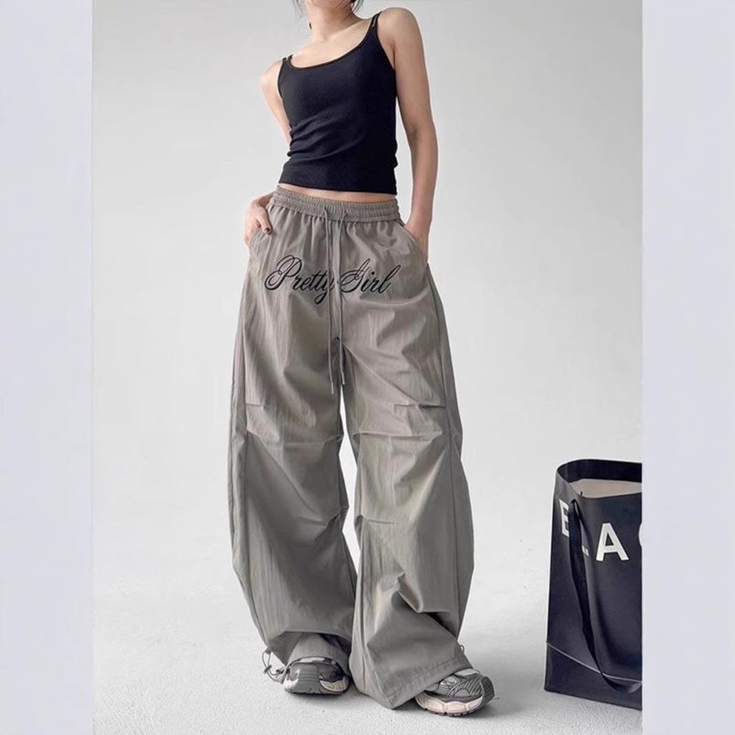 Men's And Women's Letter Embroidery Retro Paratrooper Pants