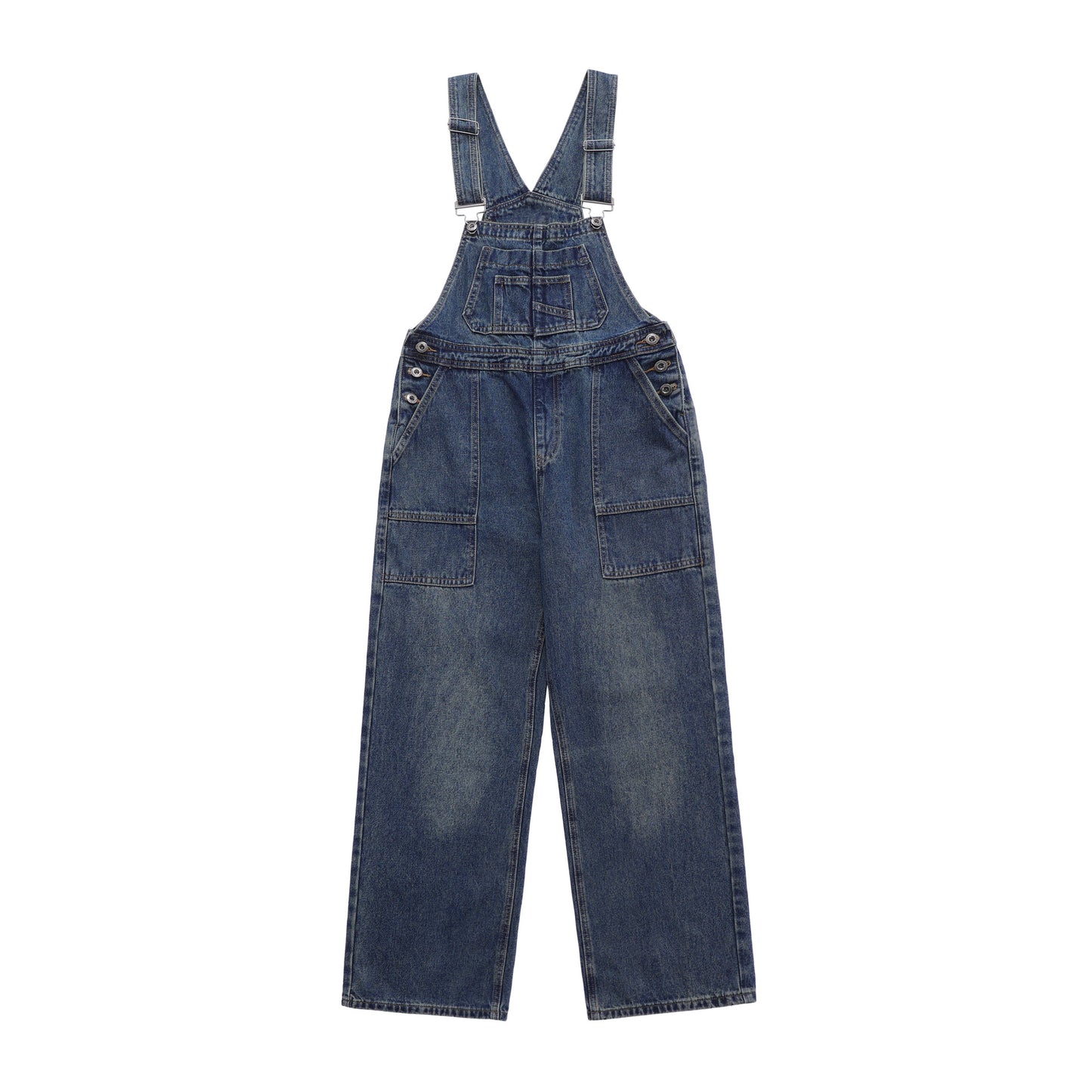 Denim Suspender Pants Women's Design Sense Loose Washed-out