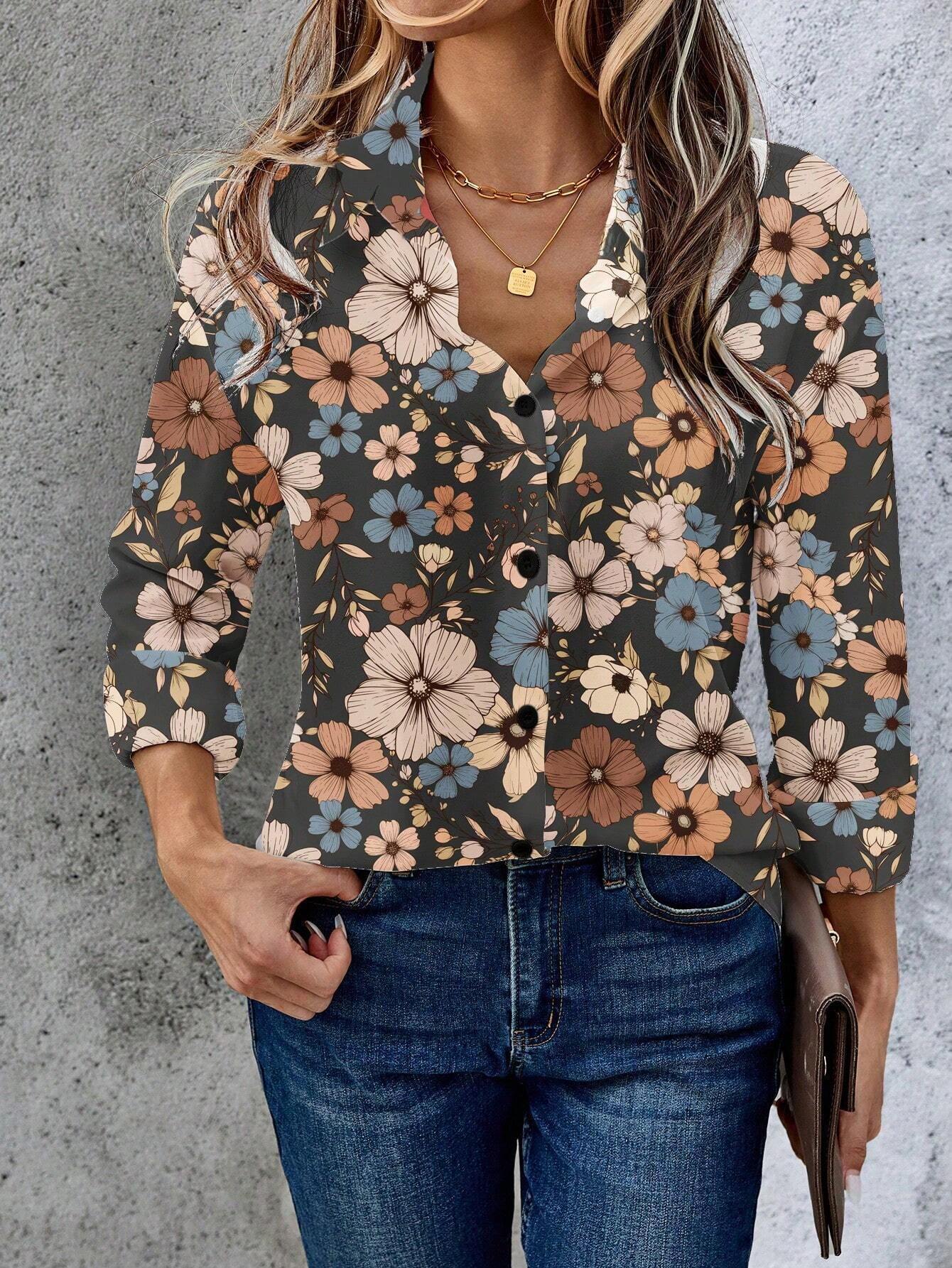 Women's Summer 3D Printed Blouse