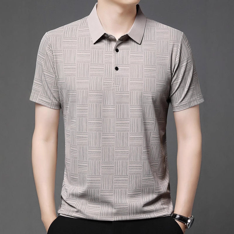 Slim Fit Åndbar Ny Herre Lapel T-shirt