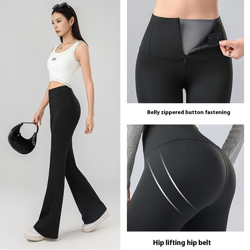 Zipper Slightly Pull Outer Wear High Waist Yoga Pants