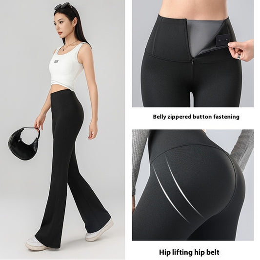 Zipper Slightly Pull Outer Wear High Waist Yoga Pants