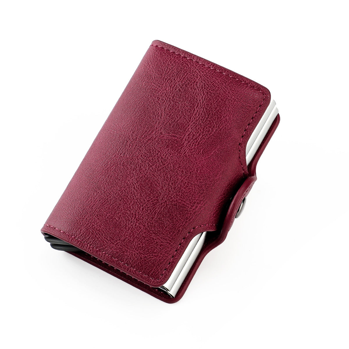 Men's RFID Aluminum Box Card Clamp Automatic Pop-up Double Aluminum Box
