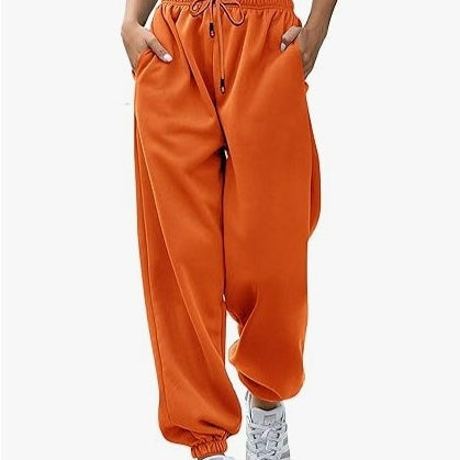 Women's Loose Leisure Sports Drawstring Wide Leg Ankle Banded Pants