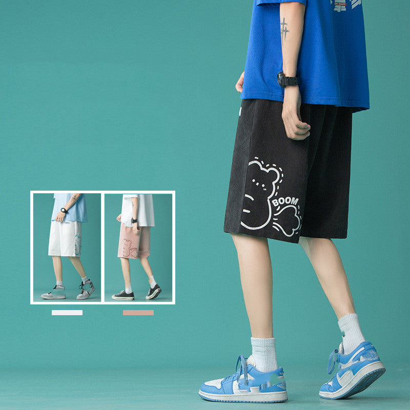 Women's American Loose Straight Wide Leg Sports Shorts