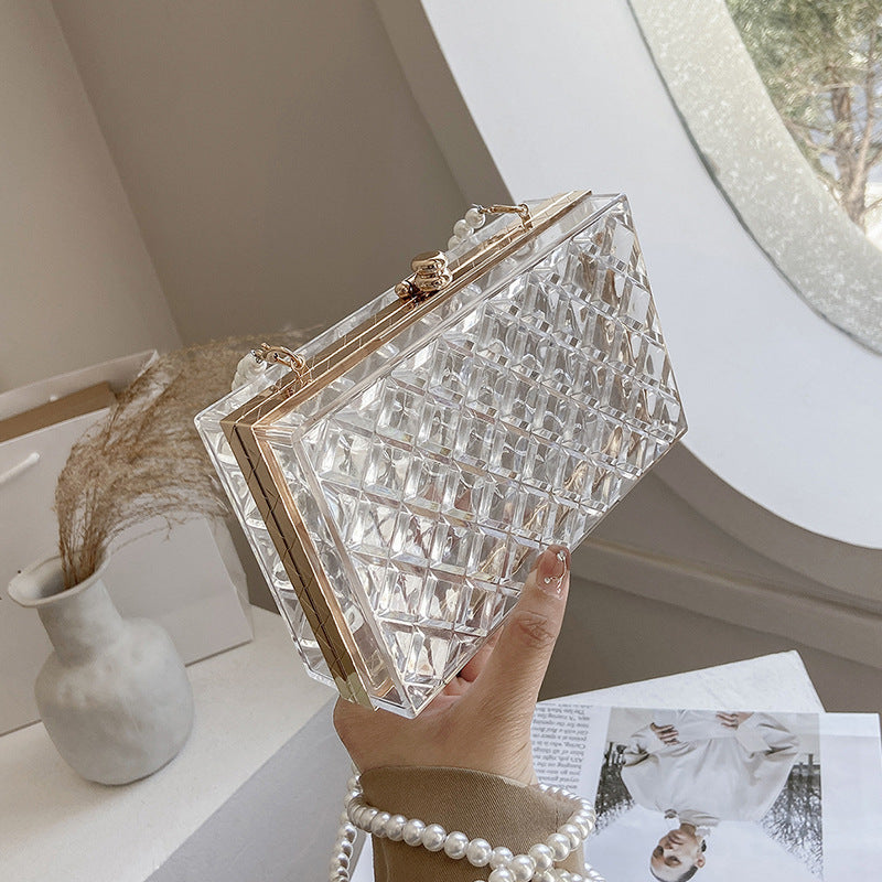 Women's Fashionable And Versatile Pearl Chain Crossbody Bag