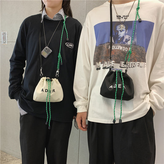 Drawstring Mini Sports Bag With Letters On One Shoulder Messenger
