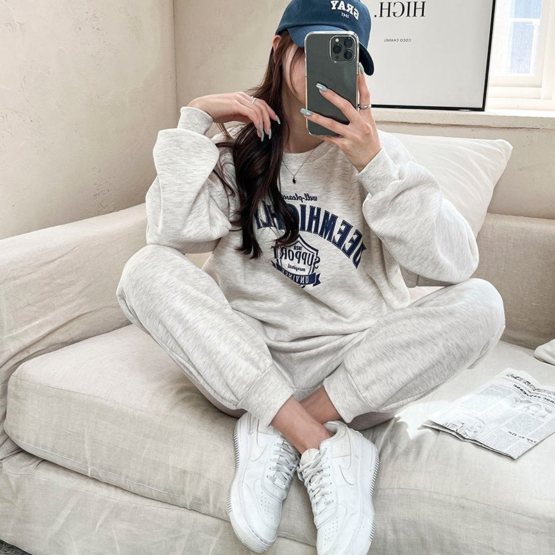 FallWinter Thickened Korean-Style Sporty Casual Womens Set Fashionable