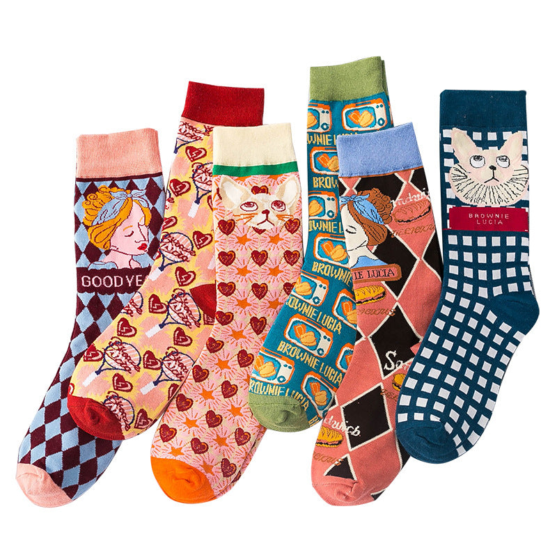Stockings Children Personality Cotton Middle Tube