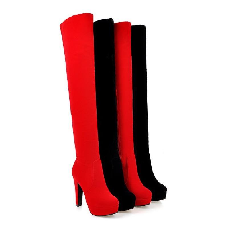 Thick-heeled High-heeled Frosted Waterproof Platform Over-the-knee Boots