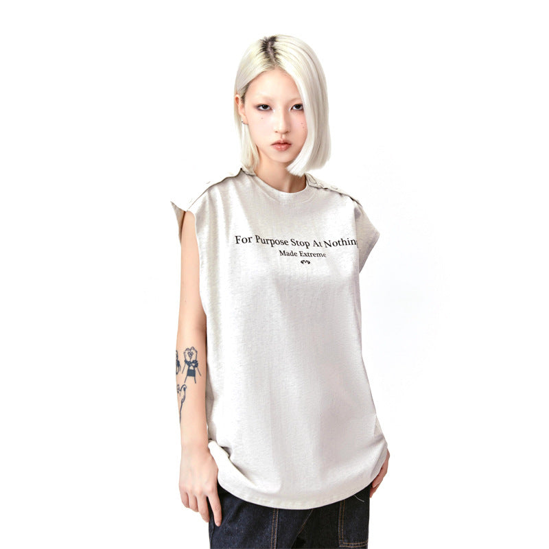 Street Printing Letters Summer Country Loose Base T-shirt