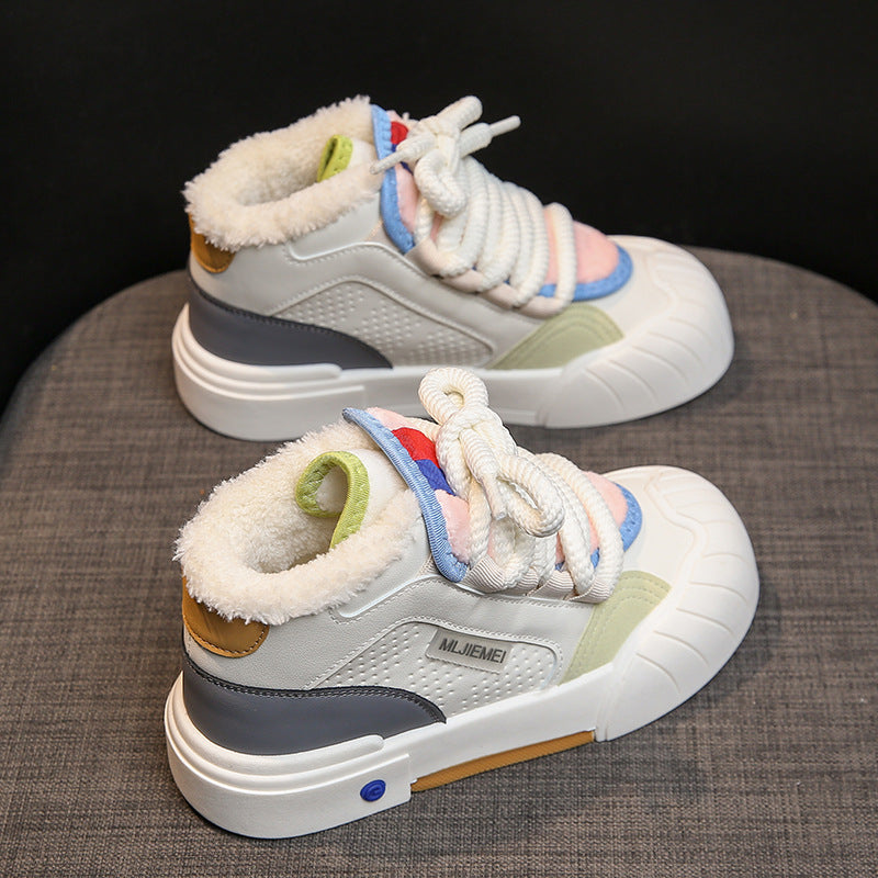 High Top White Shoes Female Casual Sports Skate Shoes