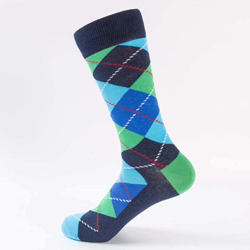 Fashion Plaid Casual Cotton Socks