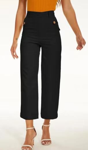 Bootleg Pants Slim Fit Slimming Draping Effect Casual Suit Pants