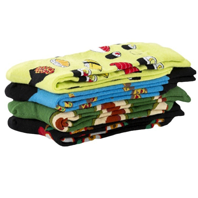 Colorful Food-themed Socks Casual Cotton