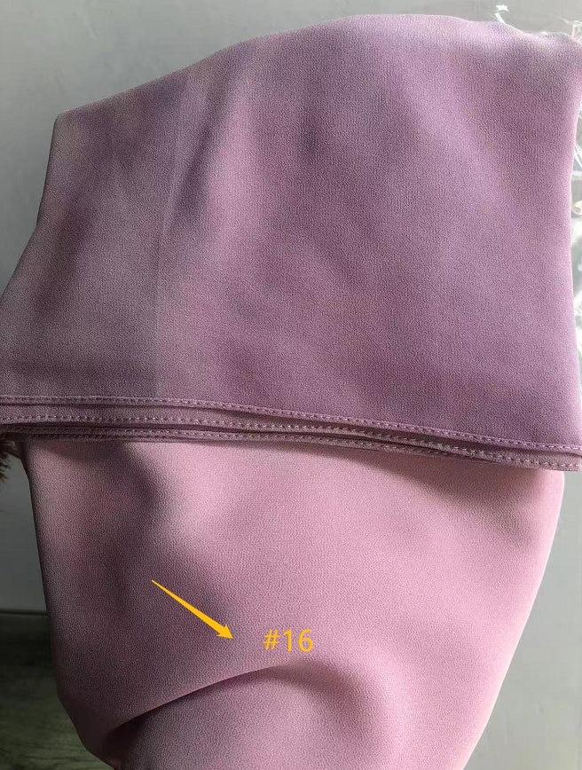 Ensfarvet perle chiffon tørklæde plus samme farve
