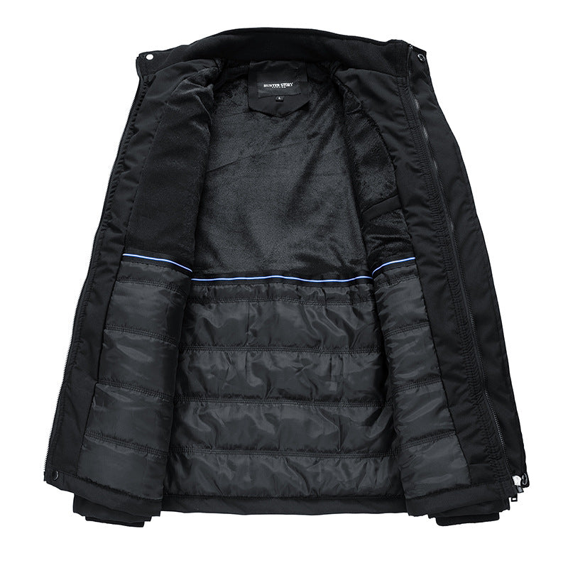 Efterårs- og Vinterjakke Tynd bomuldsjakke med opretstående krave, slim fit, store lommer, fashionabel ungdomsjakke top