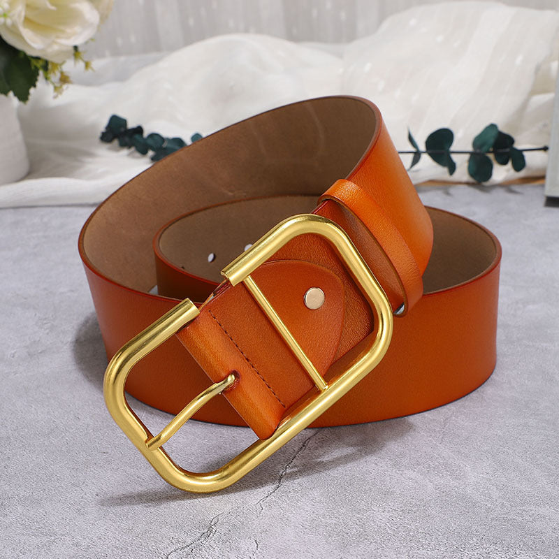 EAM-PU Leather Belt With Large Slit Buckle