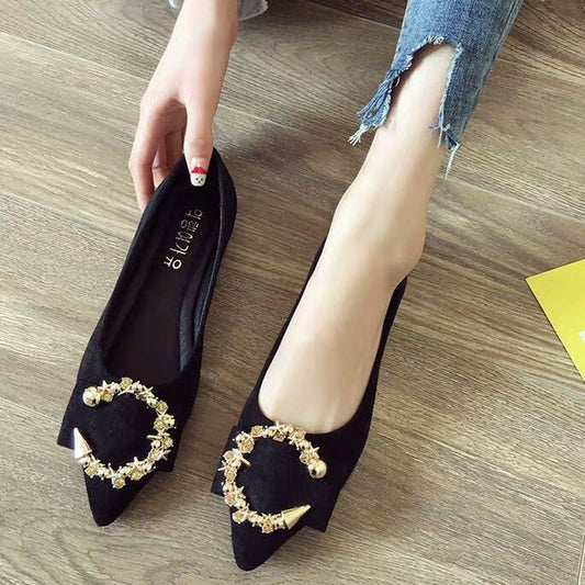 Shallow Mouth Pointed Flat Shoes