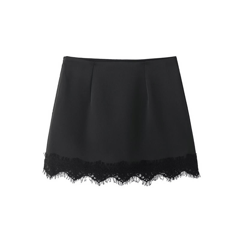 New Winter Fashion Chic Lace-trimmed Short Culottes