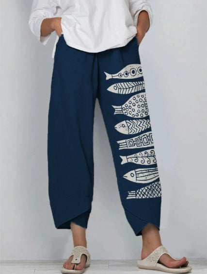 Women's Digital Printing Fashion Loose Casual Pants