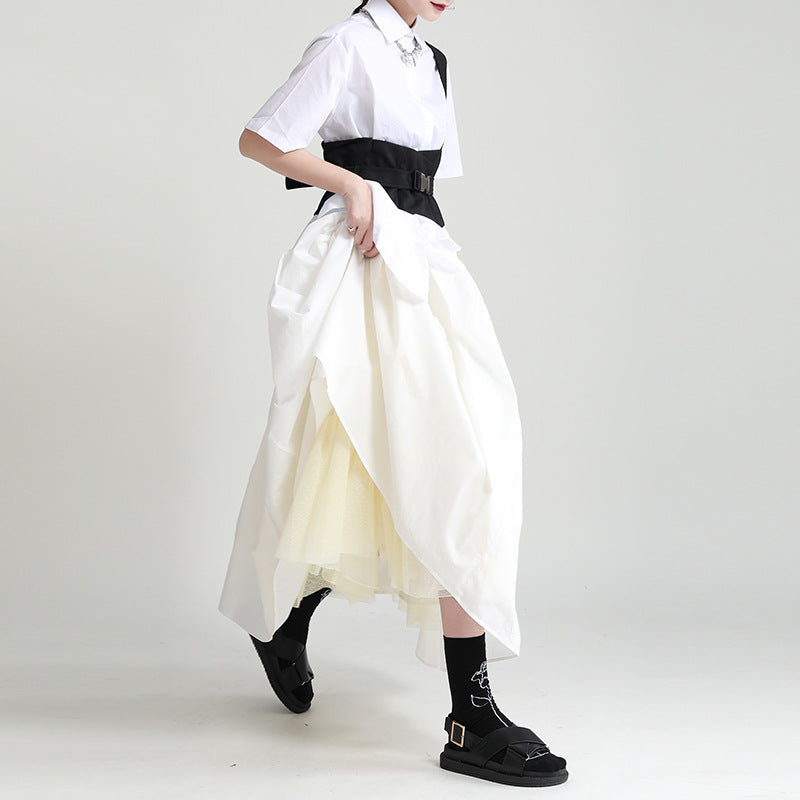 Inner Lining Spun Yarn Puffy Multi-layer Big Hem Skirt