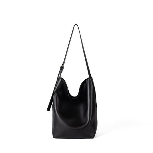 Large-capacity Bucket Solid Color Hand-carrying Shoulder Bag
