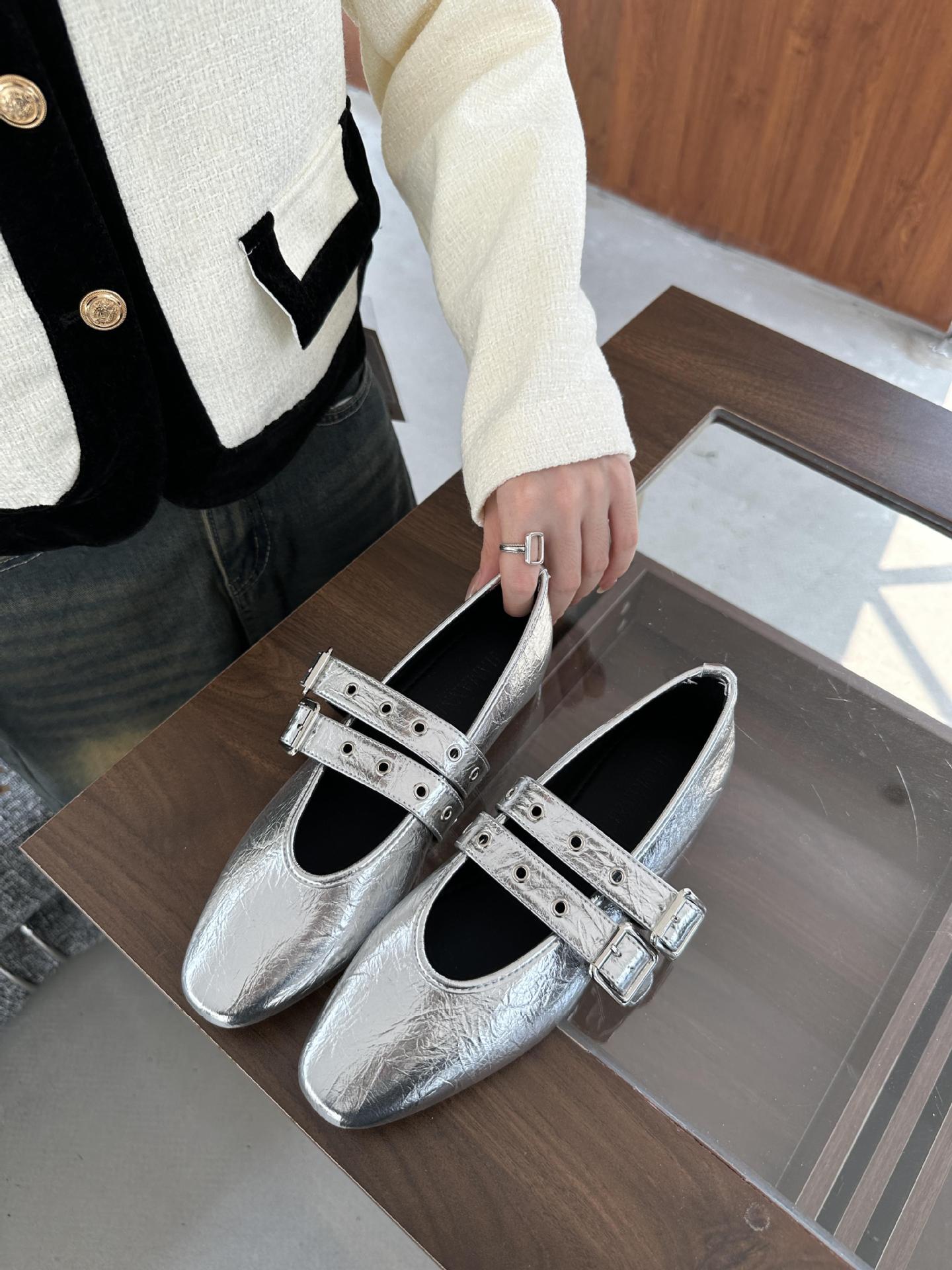 French-style Vintage Flat Height-increasing Womens Shoes